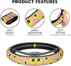 Abstract Sunflower Car Steering Wheel Cover, Non-Slip Absorbing Sweat Car Wheel Cover Accessories for Men Women,Universal 15" Fit Auto SUV Vans Trucks