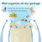Car Trash Can, 2 Packs Mini Car Garbage Can, Collapsible Trash Bin | Pop-Up Trash Can for Car Front Back Seat, Portable Car Trash Bag Hanging for Vehicle SUV Rv Truck Accessories Interior, Beige