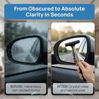 Retractable Car Rearview Mirror Wiper, Telescopic Side Mirror Squeegee, Anti-Fog Rain Cleaning Tool with Rubber Layered Head, Portable Auto Accessory for Cars, SUVs, Trucks (Black)