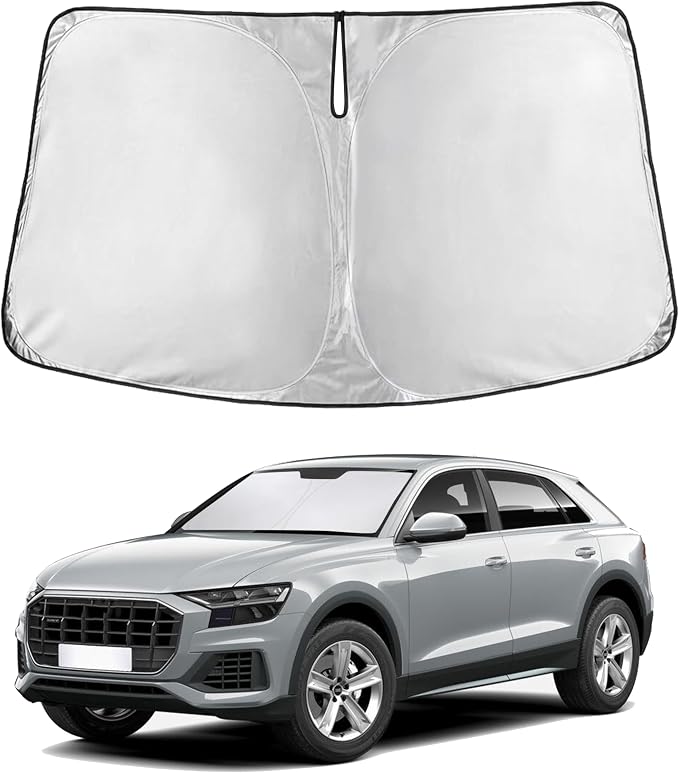 Windshield Sunshade Compatible for Audi Q8 2019-2024 2025 2026, Sun Visor for Front Windshield & Window Sun Shade Cover, UV Heat Blocker & Protector, Car Accessories