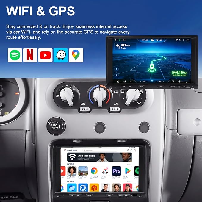 Upgrade Car Radio for Nissan Xterra Frontier 2000 2001 2002 2003 2004 2005 2006 2007 2008, 7 Inch Touch Scree Headunit Stereo with Wireless Carplay Android Auto GPS FM SWC WIFI Bluetooth Backup Camera