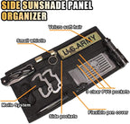 Car Molle Visor Panel Organizer, Car Sun Visor Organizer Tactical Storage Holder Pouch, Nylon Sunshade Pocket with Velcro Strap for Pen Card Sunglass, Visor Accessories for Car SUV Truck
