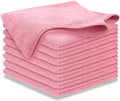 Microfiber Cleaning Cloth Light Pink - 8 Pcs 12.5"x12.5" - High Performance - 1200 Washes, Ultra Absorbent Towels Weave Grime & Liquid for Streak-Free Mirror Shine - Car Washing Cloth