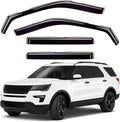 GrandWheel Window Deflectors Smoke Tinted in-Channel Side Window Vent Visor Deflectors Rain Guards Compatible with Explorer 2011-2019 - 4 pcs. GW0841
