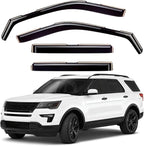 GrandWheel Window Deflectors Smoke Tinted in-Channel Side Window Vent Visor Deflectors Rain Guards Compatible with Explorer 2011-2019 - 4 pcs. GW0841
