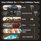 160PSI Tire Inflator Portable Air Compressor, 6000mAh Portable Tire Inflator for Car Portable Air Pump with Tire Gauge Pressure & LED Light Air Pump for Car Tires Cordless Bike Pump for Car