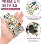 Car Seat Back Storage Hook, Funny Car Purse Hook, Cute Vehicle Storage Organizer for Purses Handbags Botanical Floral Pattern