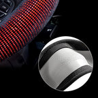 Steering Wheel Cover for Women Bling Bling Crystal Diamond Sparkling Car SUV Wheel Protector Universal Fit 15 Inch (Black with Red Diamond,Standard Size(14" 1/2-15" 1/4))