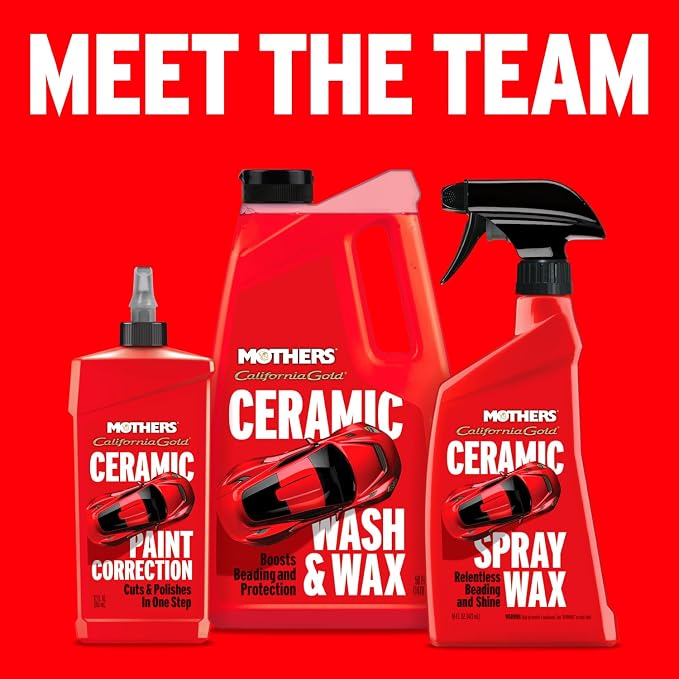 California Gold Ceramic Wash & Wax, 50 oz. – pH Neutral, Eco-Friendly, Super-Sudsy, Watermelon Scented, Boosts Beading, Enhances Gloss & Leaves a Streak-Free Shine, Foam Cannon Ready (05650)