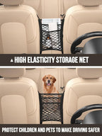 Backseat Car Organizer(20 Storage Pockets),Come with Free 1 Seat Net and 2 Headrest Hook, Touch Screen Tablet Holder, Divider for Driving Safely Children & Pets…, Car Organizer (black)