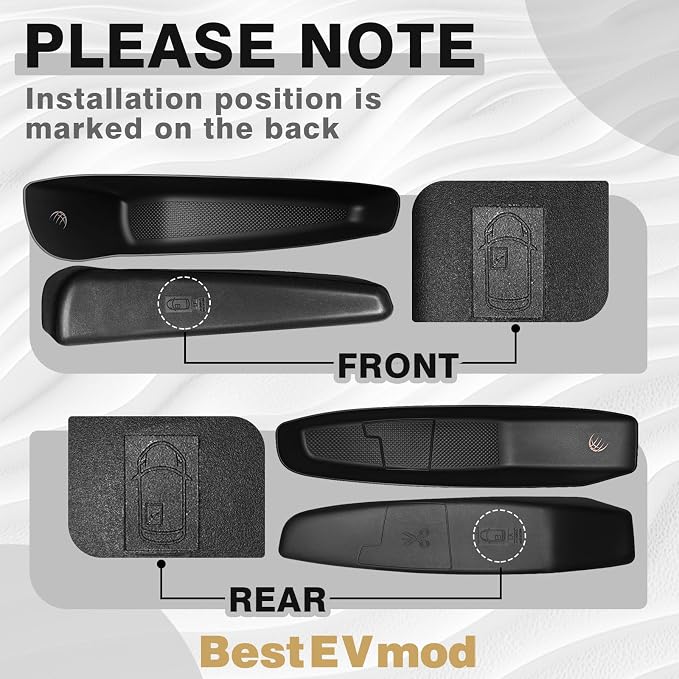 4PCS Door Organizer Tray Compatible with 2026 Model Y Juniper Performance/Premium/Standard Accessories Anti-Slip Easy to Clean Front & Rear Door Side Pocket Storage Box Insert Tray (Drop-in)