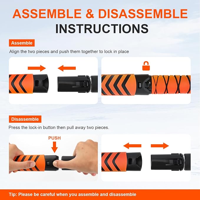 Extendable Snow Brush for Car, Ice Scrapers for Car Windshield Combo Kit with 270° Pivoting Head, 6-in-1 Snow Removal Tool with Snow Shovel Snow Scraper for Car, Truck, SUV, Winter Car Kit