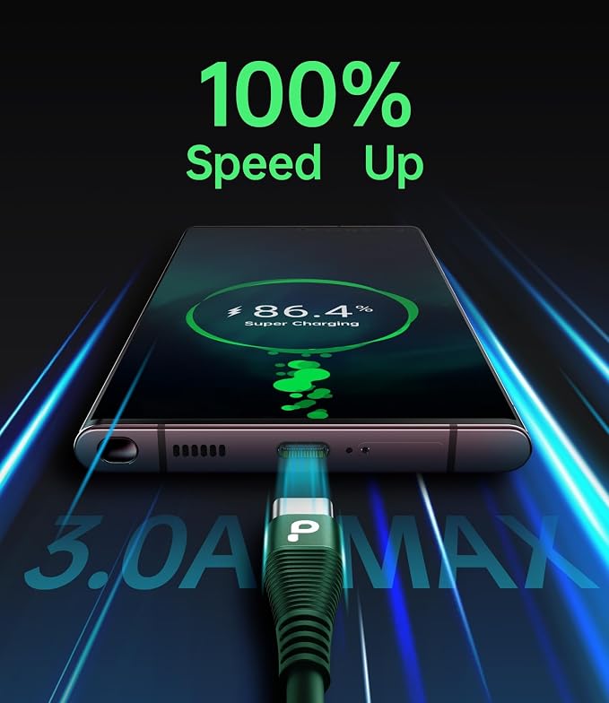 USB to USB C Cable Fast Charging 66W, 2Pack 3ft Coiled USB A to USB C Cable for Car, iPhone USB C Cable Type C Charging for iPhone 17/16/15 Pro Max/Samsung Galaxy S20 S10 and More USB C Devices-Green