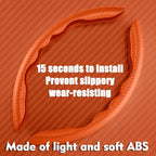 2pcs Car Steering Wheel Cover,Anti-Skid Carbon Fiber Steering Wheel Protector for Men Women,Multiple Color Options,Universal for Most Car Interiors Accessories (Orange)