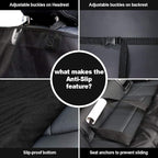 Dog Seat Cover Cars Trucks SUVs, Thick 600D Heavy Duty Pets Car Seat Cover, Waterproof & Wear-Resistant Durable Nonslip Backing & Hammock Convertible, Black, 2 Pack