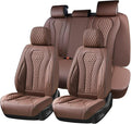 Coverado Seat Covers, Car Seat Covers Full Set, Coffee Car Seat Cover, Car Seat Cushion Waterproof, Luxury Auto Seat Covers, Seat Cover Car Seat Protector Fit for Most Cars
