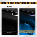 Car LED Strip Light, 12V 24 LED Vehicle Interior Atmosphere Lamps with USB Port, Auto Under Dash Ambient Night Light, Universal Car Accessories (Ice Blue, USB)