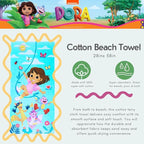 Dora The Explorer Kids Super Soft Cotton Bath/Pool/Beach Towel, 58 in x 28 in, (Offically Licensed Product) by
