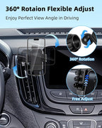 PZK Car Phone Mount for Chevy quinox 2018-2023 Accessories Custom Air Vent | Auto Lock Car Phone Holder Fixed Clip Vent One Button Release Hands Free 360° Rotation Cell Phone Automobile Cradles