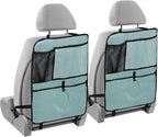 Teal Car Seat Organizer for Kids Backseat Kick Mat with Adjustable Strap Backseat Protector for Vehicle Cars SUV 1 Pcs