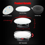 Suction Cup Blind Spot Mirror, HD Glass Frameless Removable Convex Wide Angle Rear View Mirror (Oval, Pack of 2)