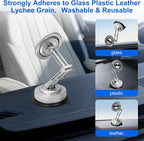 All-Metal Alloy Long Arm Magnetic Suction Cup Car Phone Mount(Silver) | Strong Powerful Magnetic Heavy-Duty Windshield Dash 360° Mechanical Rotation Cell Mobile Phone Vehicle Bracket for All Cars