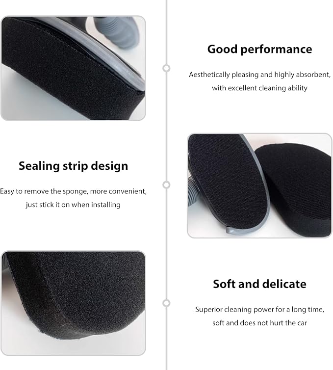 Car Tire Shine Applicator, High-Density Sponge Tyre Dressing Applicator Pad with Curved Handle, Reusable Wheel Polishing Brush Auto Detailing Foam for Applying Tire Shine (1 PCS)