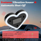 Upgrade Car Light LED Ambient Lights Heart Solar Lights Solar-Powered Heart-Shaped Neon Lights for Car Window Decorative 5 Modes Interior Outdoor Decor (Red)