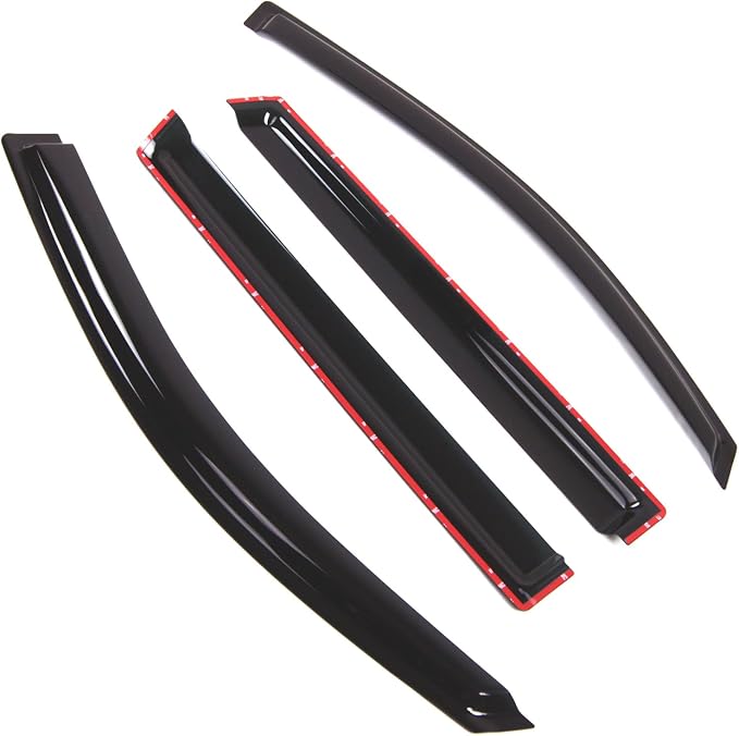 WD2-788 Dark Smoke 4 Pcs Set Window Visor (Outside Mount) Deflector Rain Guard Compatible with 2015-2016 Chevrolet Escalade