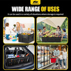 Car Trunk Organizer with Cooler - 95L Collapsible Trunk Organizer with Lid, Trunk Storage Organizers for SUV Truck Van with Adjustable Straps and Non Slip Bottom (Black, XX-Large with Cooler)