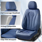 Coverado Seat Covers, Blue Car Seat Covers Full Set, Auto Seat Cover, Car Seat Covers Front Seats Back Seat Cover, Waterproof Car Seat Cushion, Driver Seat Protector Universal Fit Most Cars