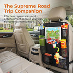 Car Backseat Organizer with 10" Tablet Holder, Seat Back Protectors Kick Mats for Kids Toddlers, Large Storage Pockets Travel Accessories for SUV Minivan Airplan 2 Pack