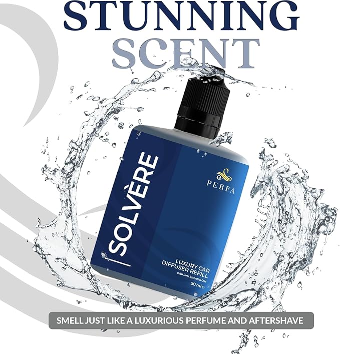 Solvère Car Air Freshener Refill (50ml) | Long Lasting Car Perfume with Solvère Fragrance | Strong Automotive Air Freshener by