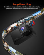 Dash Cam 1080P FHD Front Dash Camera for Cars, Dashcam with 176°Wide Angle, Night Vision, Parking Monitor,Loop Recording, G-Sensor,32G SD Card, Type C