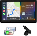 Portable Wireless Carplay Car Radio, 7" HD Touchscreen with Carplay Android Auto with Mirror Link/Voice Control/Bluetooth/FM/GPS Navigation/AUX