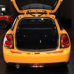 Rear Bumper Protector Sticker Compatible with Compatible with Mini Cooper F56 F55 R55 Anti-Collision Strip Trunk Threshold Decal Car Trunk Door Edge Vinyl Sticker Decoration for Car (Red Flag)