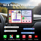 10.1 inch Single Din Car Stereo, Rotatable Touch Screen Radio with Wireless Apple CarPlay & Android Auto, Backup Camera, Mirror Link, SWC, GPS, Voice Control, Bluetooth, WiFi
