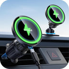 15W for MagSafe Car Mount Charger - [20X Strong Magnets] Wireless Car Phone Holder Charger, Magnetic Phone Holders for Car Vent Dash Accessories for Women Men for iPhone 17 Pro Max Black