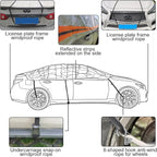 J&J All Weather Heavy-Duty Half Car Cover& Windshield Car Cover(Sedan) | Snow&Hail Windshield car cover,7-Point Windproof Design,Easy Storage & Wear,Reflective Strips, All Weather Waterproof