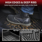 Floor Mats & Trunk Mat with Backrest Mat for Honda Pilot 2023-2025 2026, Split & One-Piece Foldable Seating All Weather TPE Floor Liners 1st & 2nd & 3rd Row & Cargo Mat with Seatback Mat, Black