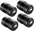 Tire Valve Stem Caps, Compatible with BMW M Series Stem Cap Universal Car Air Cover Car Accessories for Cars, SUV, Truck, Motorcycles 4pcs （Black）