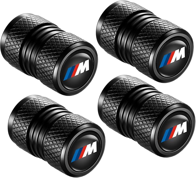 Tire Valve Stem Caps, Compatible with BMW M Series Stem Cap Universal Car Air Cover Car Accessories for Cars, SUV, Truck, Motorcycles 4pcs （Black）