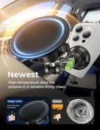 Magnetic Car Phone Holder [Strong Suction&Strong Magnetic] 360° Adjustable Car Phone Mount for Windshield, Ultra-Durable Metal, Suction Cup Car Phone Mount for iPhone Samsung All Smartphone