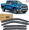 Tape-On Window Visors for 2019-2024 Ram 1500 Classic Crew Cab, 2009-2018 Ram 1500 Crew Cab, 2010-2025 Ram 2500 3500 Crew Cab & Mega Cab, Outside Mount Rain Guards Vent Visors, 4PCS