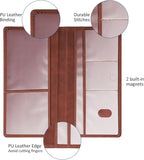 Car Accessories Registration and Insurance Holder,Leather Essential Card Magnetic Shut Vehicle Glove Box Organizer Case for Auto Driver License Document Truck Motorcycle Boat Men Women-Brown