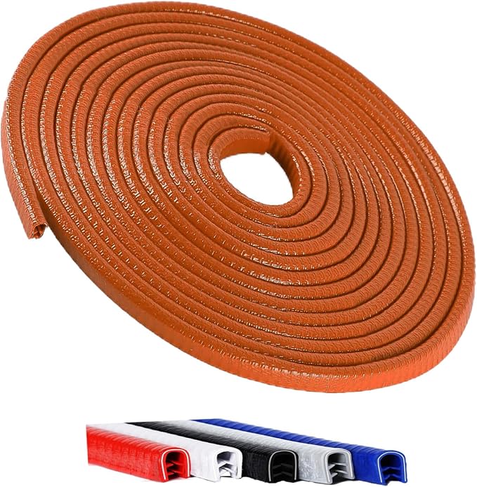 33FT(10M) Universal Car Door Edge Protector Guards, No-Glue Required Rubber Seal U Shape Automotive Door Entry Guard, Suitable for Most Cars, SUVs and Trucks (Orange)