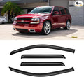 Window Visors for 2002-2009 Chevy(Chevrolet) Trailblazer, Rain Guards Shields Vent Deflector Shade Dark Smoke 2003 2004 2005 2006 2007 2008 02 03 04 05 06 07 08 09, Tape-On, 4PCS