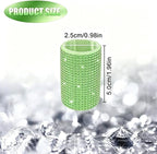 Upright Car Chapstick Holder, Bling Insulating Lip Balm Holder,Rhinestone Car Accessories for Women Interior,Suitable for Most Vehicles. (Green)