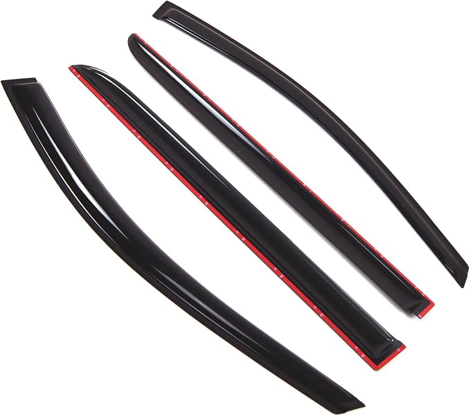 Outside Mount Window Vent Visors Rain Guards | Side Window Wind Deflectors Rain Shields | Smoke Tinted, 4 Pcs Set, DGWV-237
