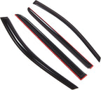 Outside Mount Window Vent Visors Rain Guards | Side Window Wind Deflectors Rain Shields | Smoke Tinted, 4 Pcs Set, DGWV-237